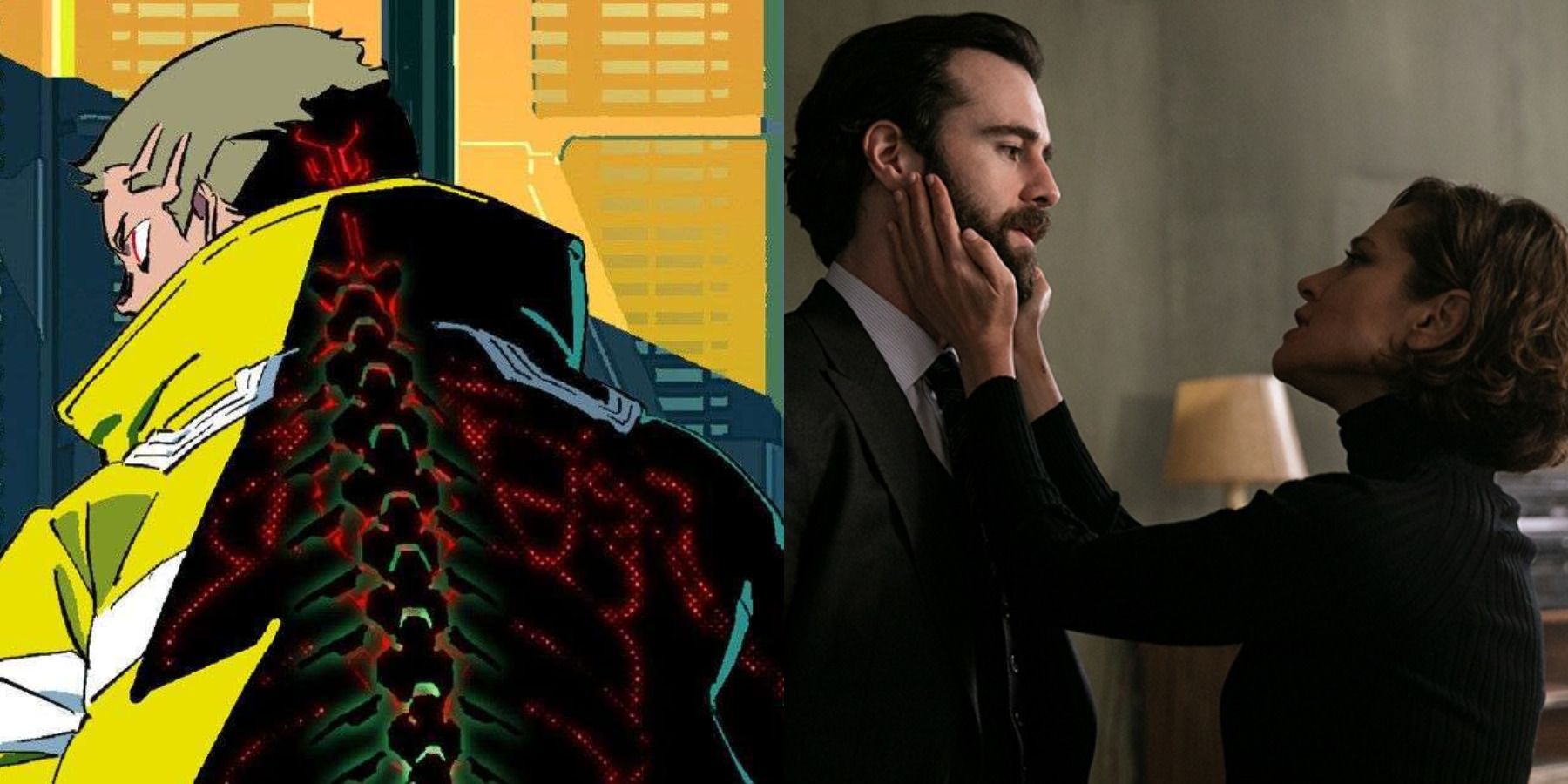 Netflix 2022 series feature split image Cyberpunk: Edgerunners and In From the Cold