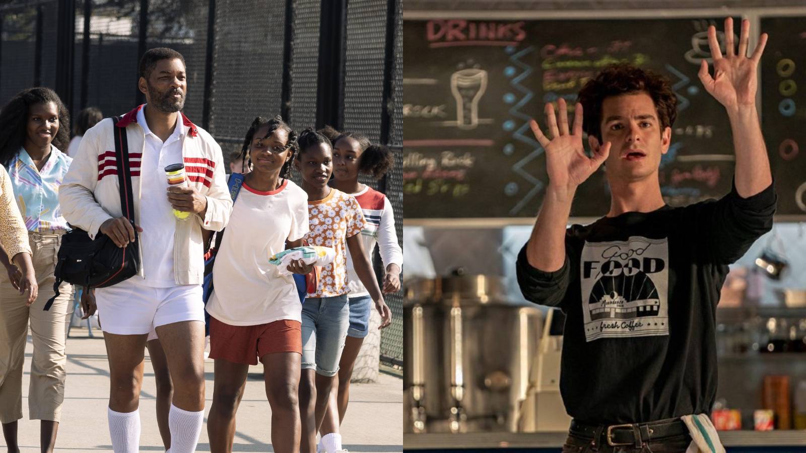 Best drama movies 2021 feature split image King Richard and tick, tick...BOOM!