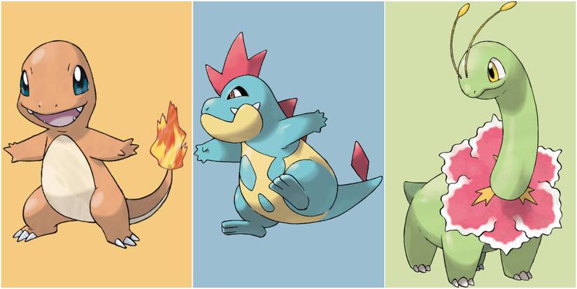 Charmander, Crocanaw, Meganium