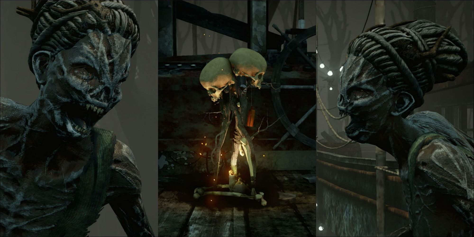 The Hag and a lit totem from Dead by Daylight