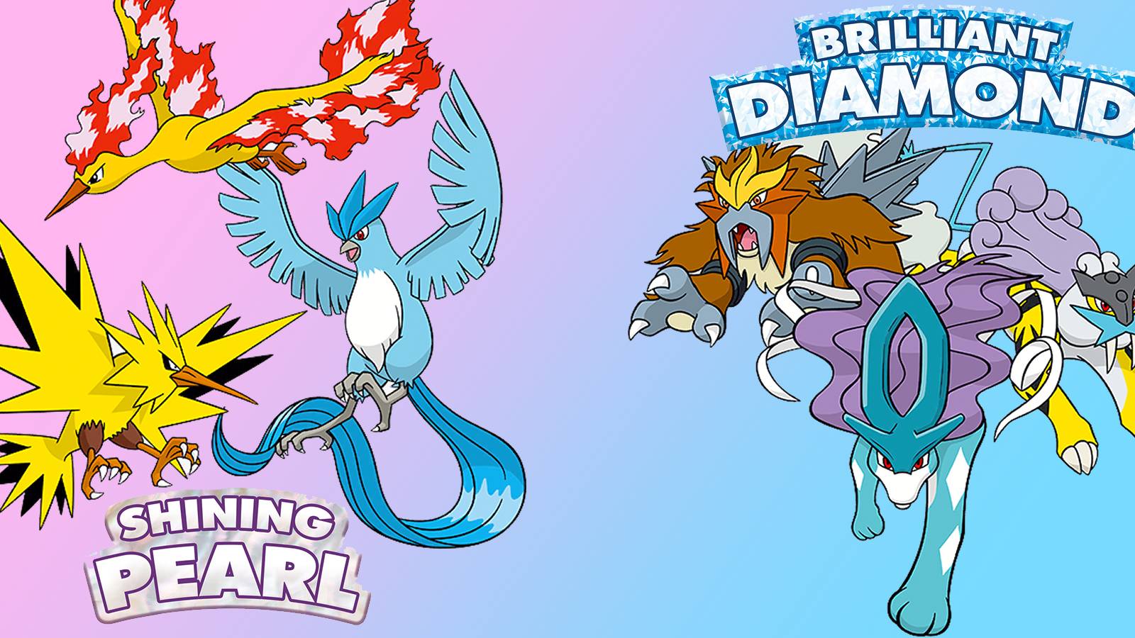pokemon brilliant diamond shining pearl entei raikou suicune moltres articuno zapdos