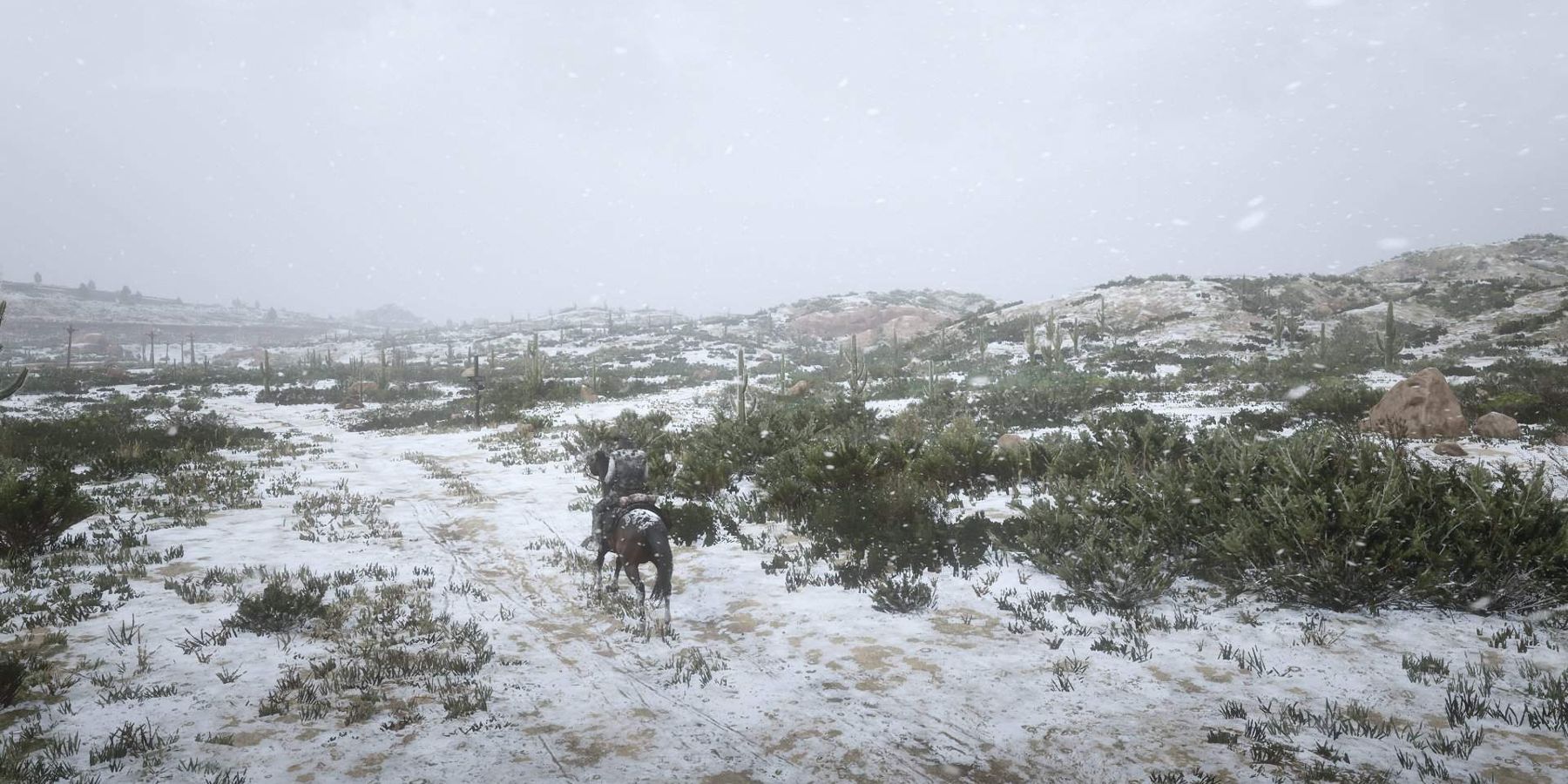 rdr2 horse riding in the snow