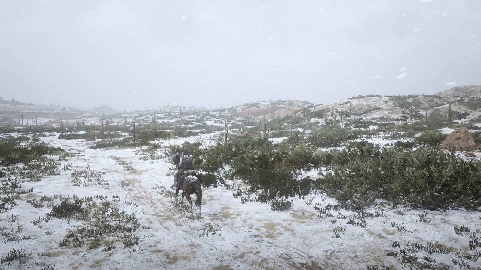 rdr2 horse riding in the snow