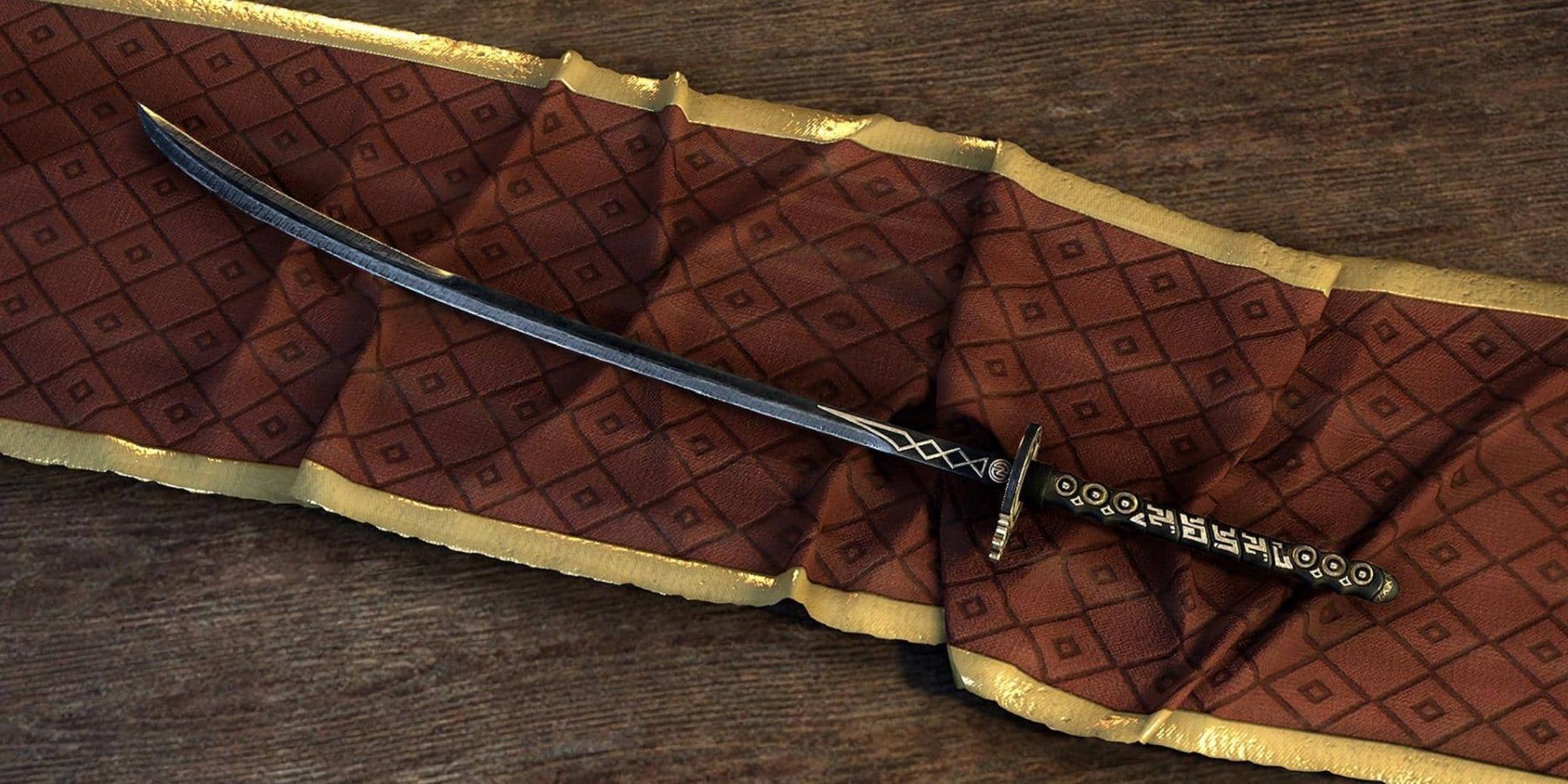 An image showing Skyrim's ebony blade on the floor.