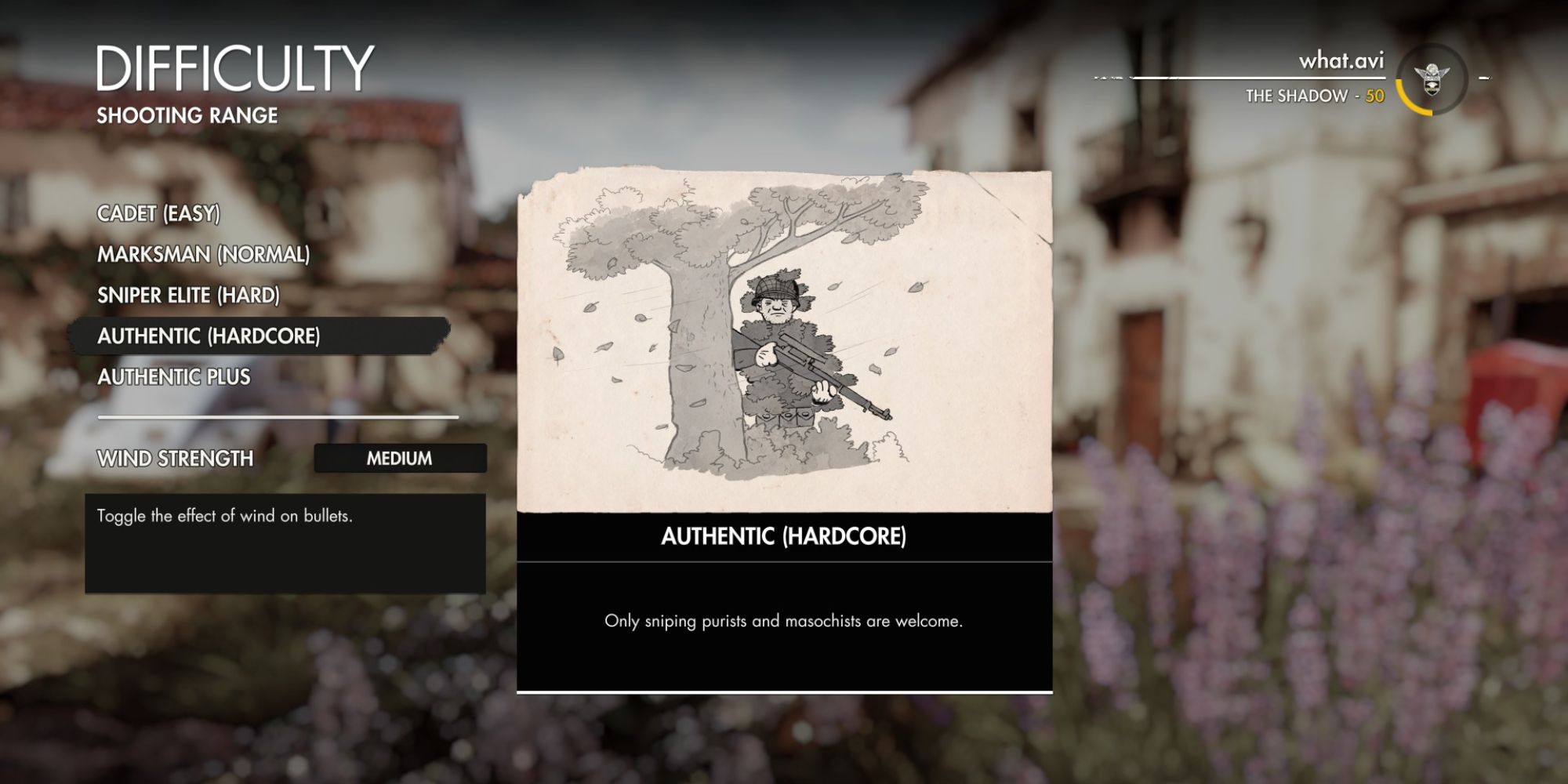 sniper elite difficulty setting