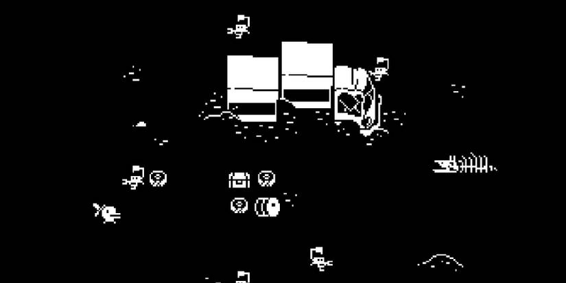 Broken down truck surrounded by scorpions. 