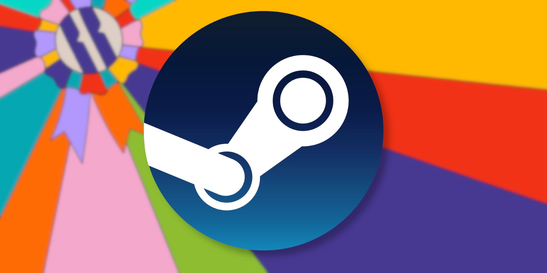 A brightly-colored image with the Steam logo in the foreground.