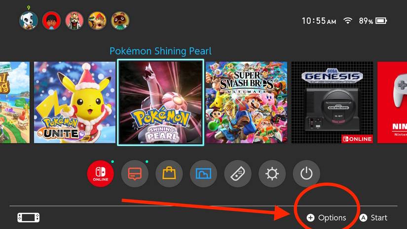 switch home screen options