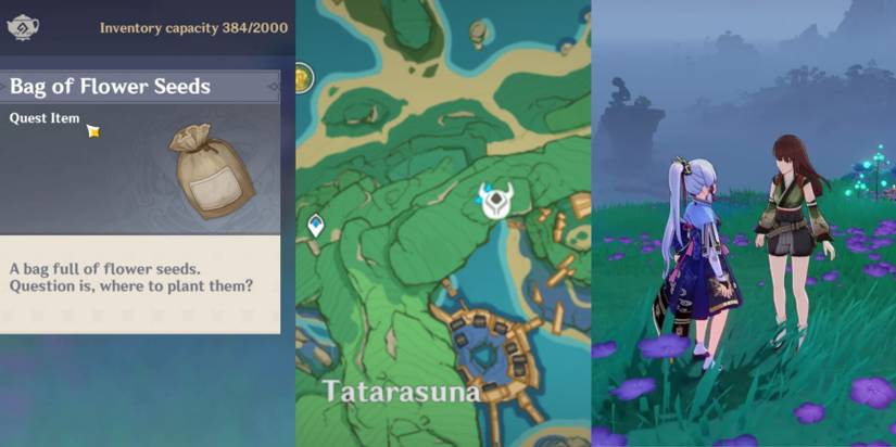 the bag of flower seeds and Hanayama Kaoru location in Tatarasuna