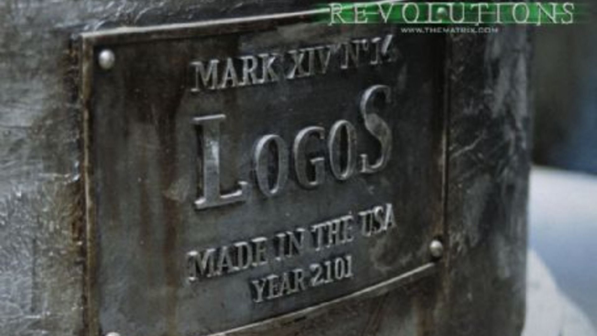 the logos plaque from the Matrix Revolutions