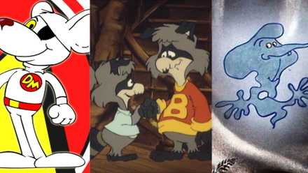 title image 1980s cartoons split image Danger Mouse The Racoons Willo The Wisp
