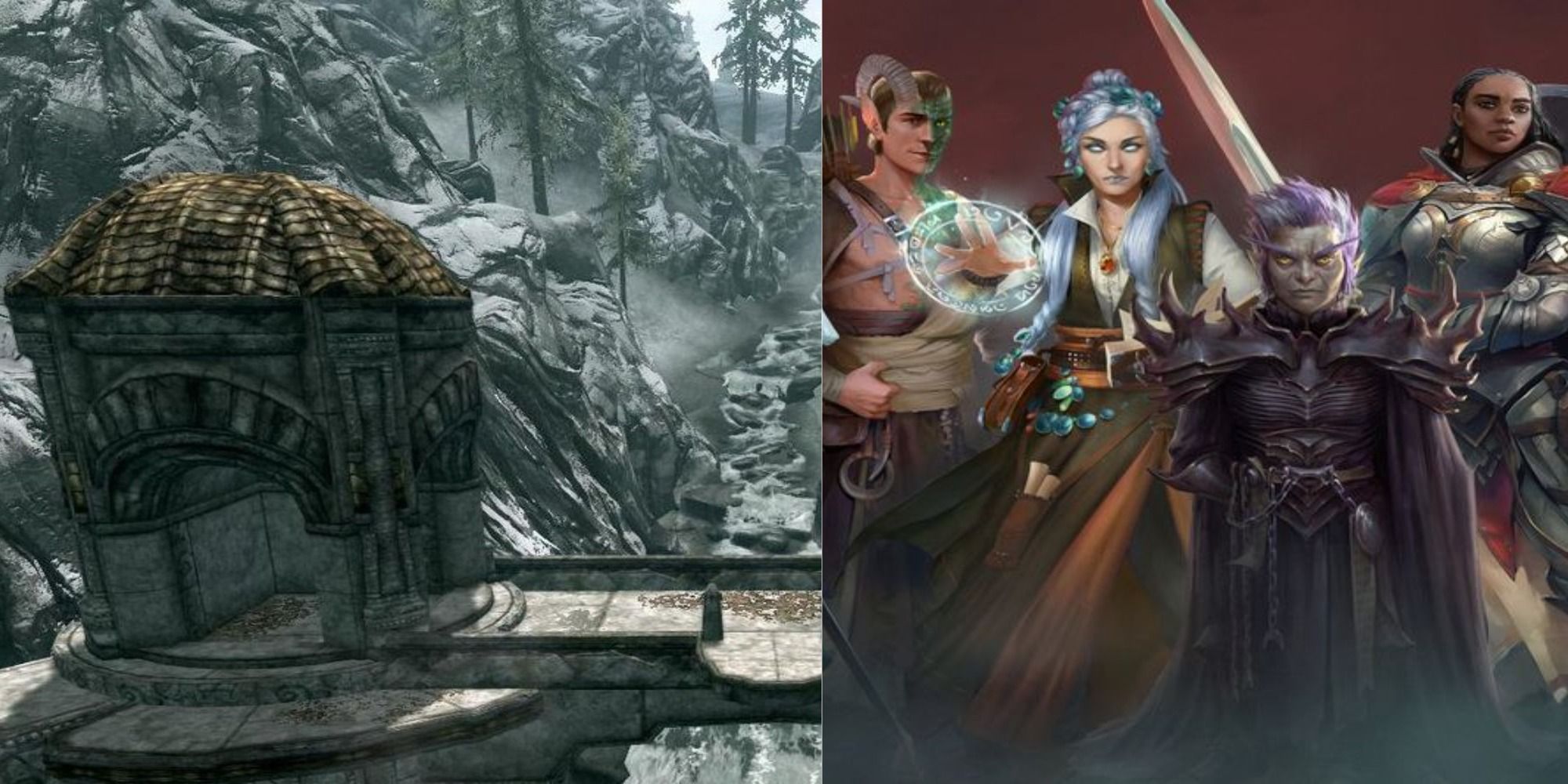 title image immersive rpgs split image Skyrim Pathfinder WotR