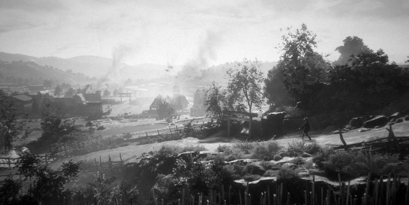 a field and landscape in trek to yomi