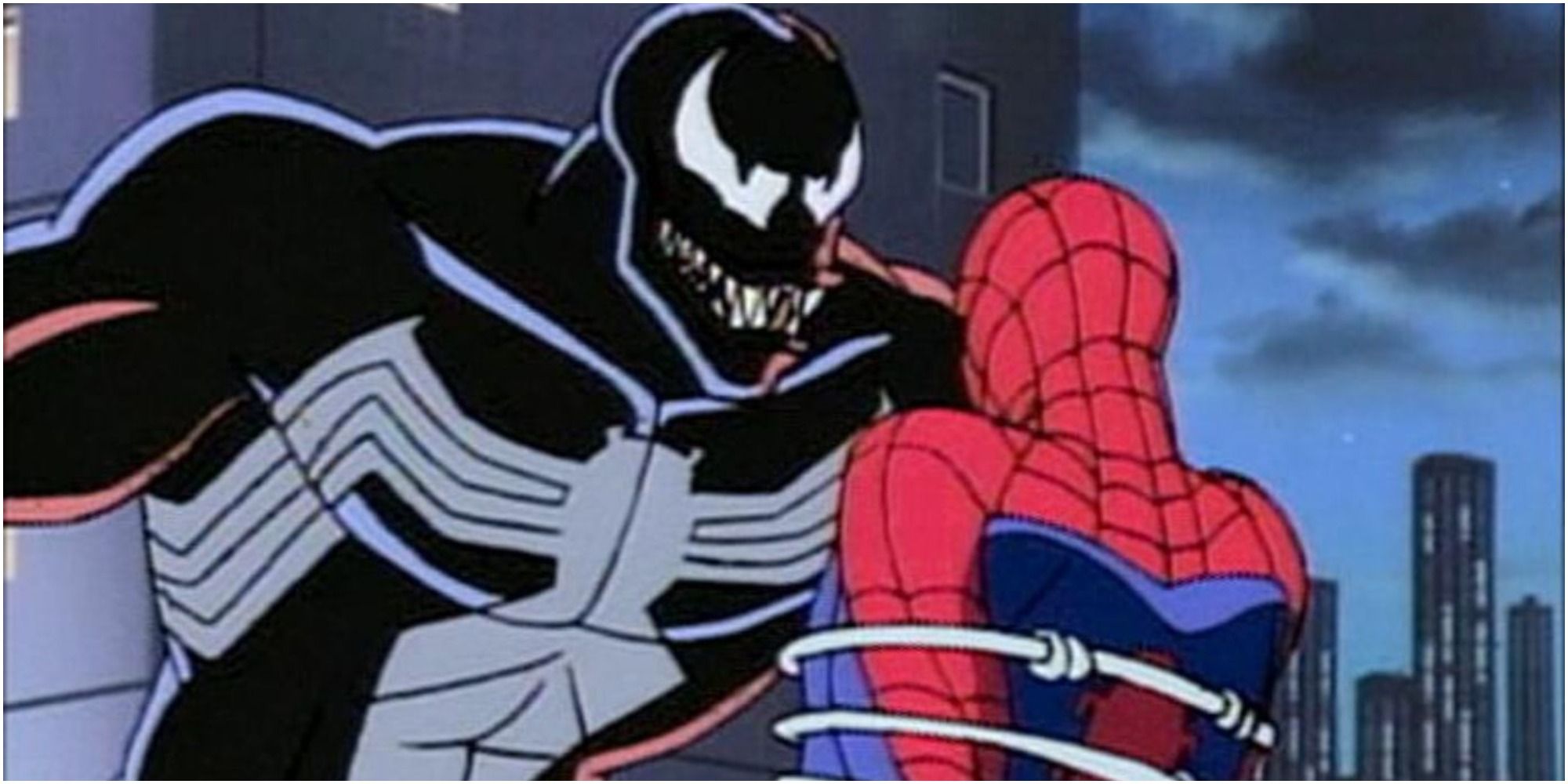 Venom capturing Spider-Man
