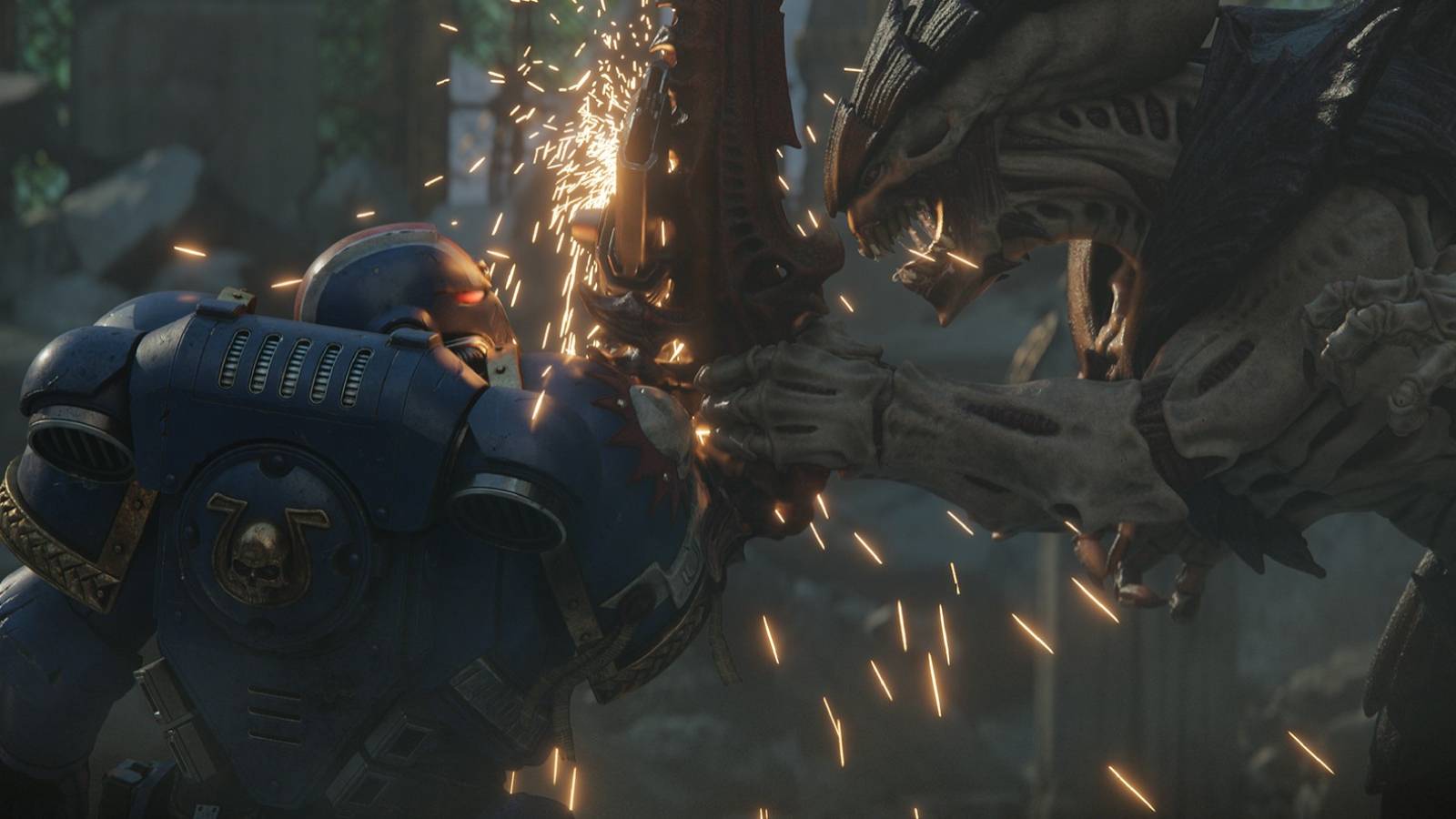 Warhammer 40K Space Marine 2 Ultramarine vs Tyranid