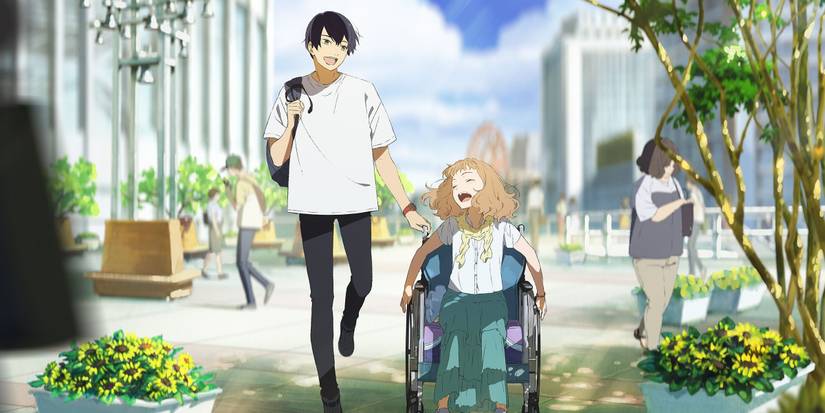 Tsuneo and Josee enjoying the day outside in Josee, the Tiger, and the Fish