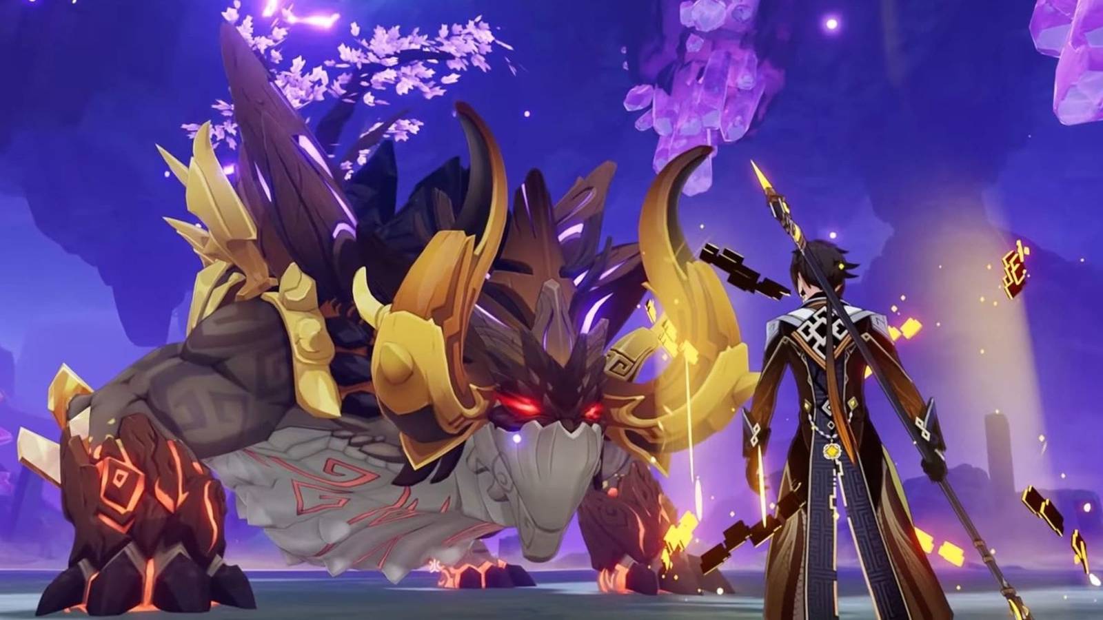 zhongli and azhdaha from genshin impact