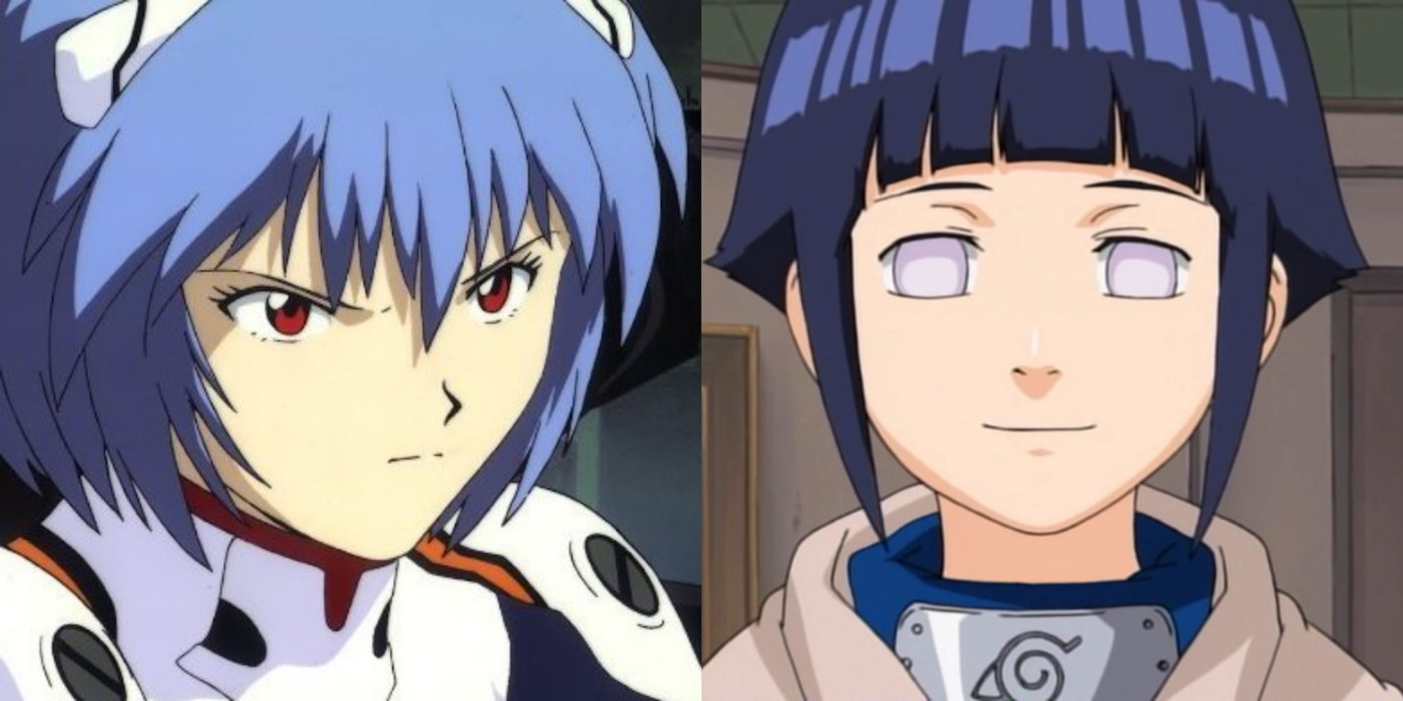 Rei from Neon Genesis Evangelion and Hinata from Naruto