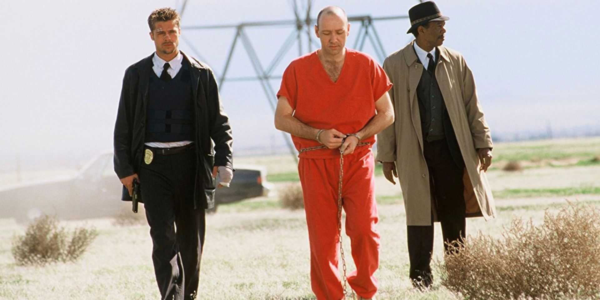 John Doe, Mills, and Somerset at the end of Se7en