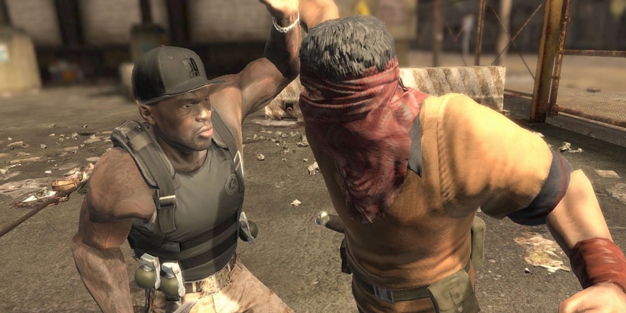 Fighting an enemy in 50 Cent: Blood On The Sand