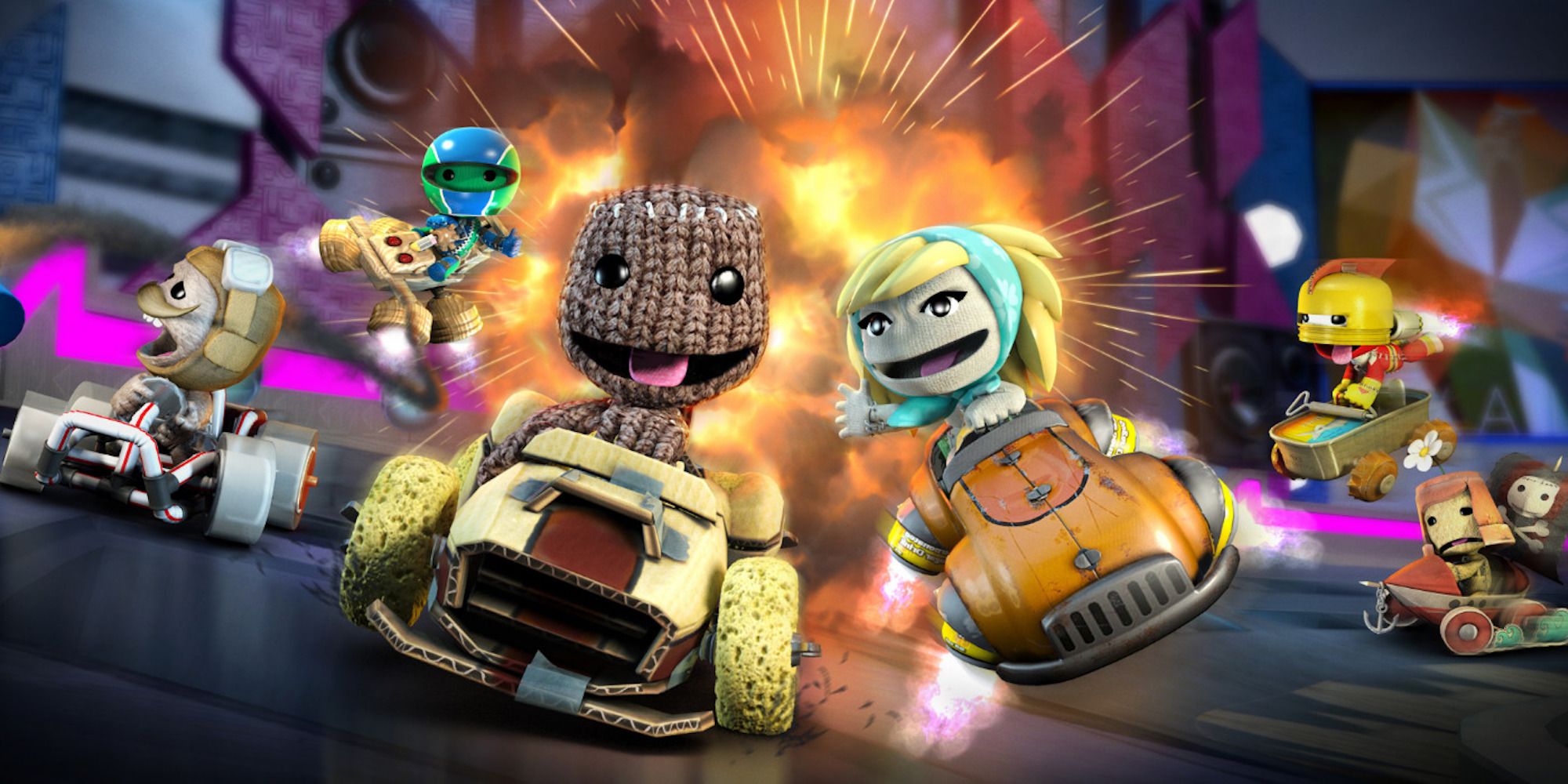 Promo art featuring characters from LittleBigPlanet Karting