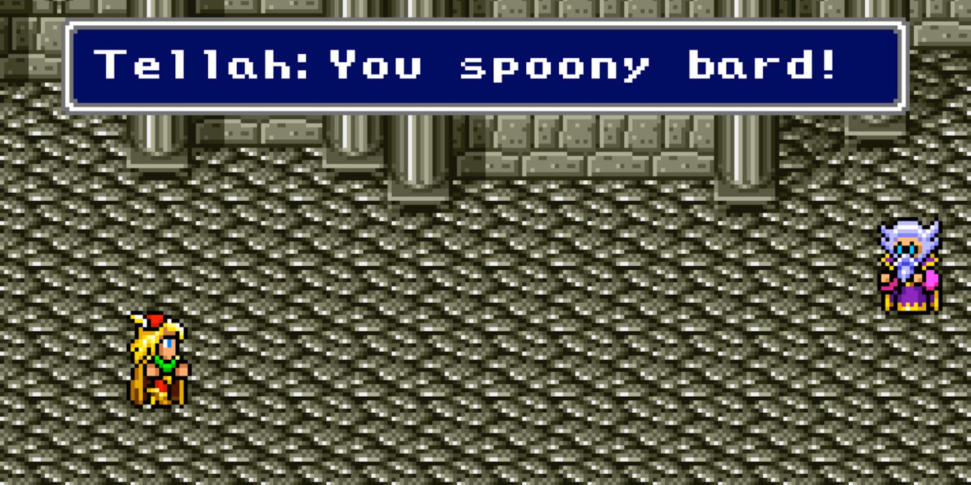 A scene featuring characters from Final Fantasy IV