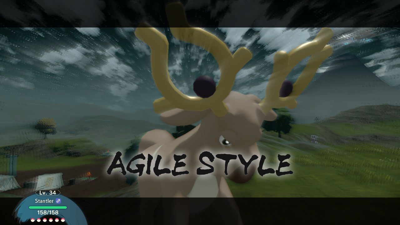 pokemon legends arceus how to evolve stantler into wyrdeer psyshield bash agile style moves pp camp