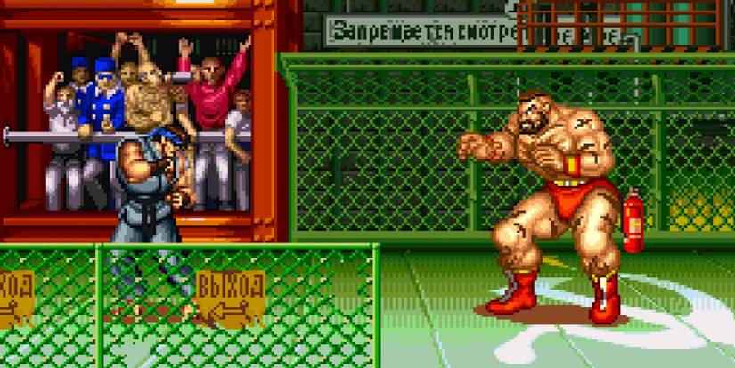 Fighting a match in Street Fighter 2 