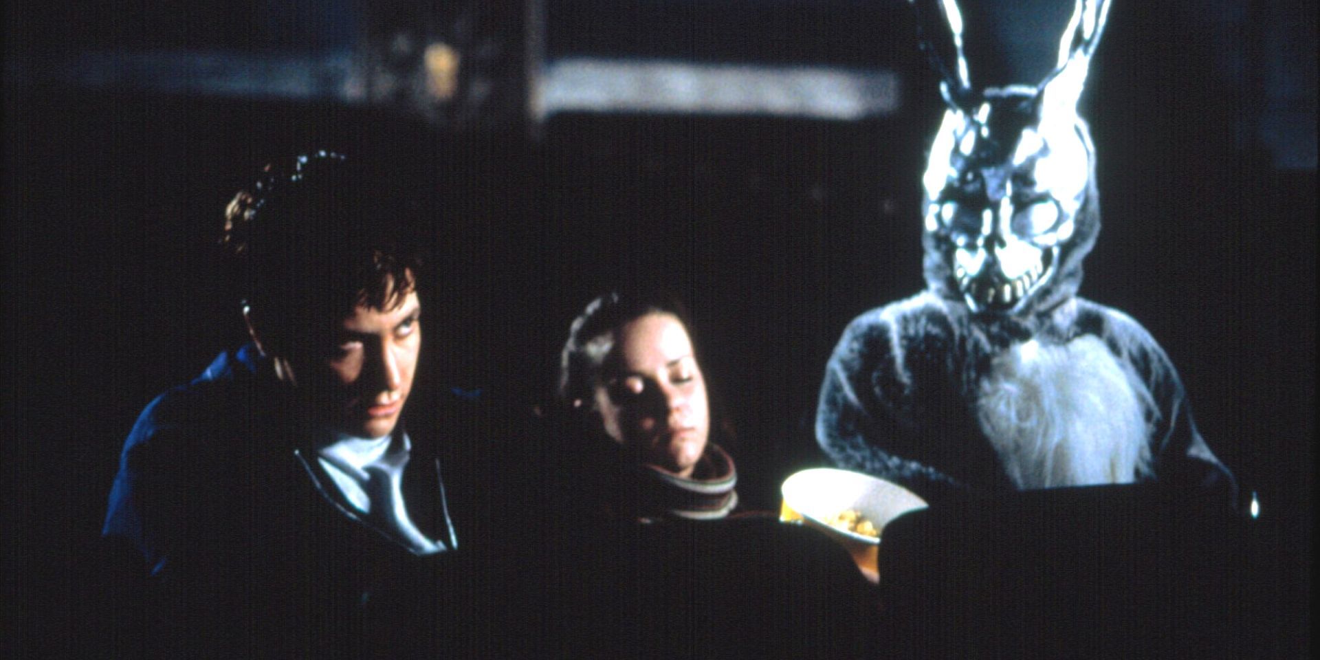 Donnie and Frank the Rabbit in the cinema in the Butterfly Effect-like Donnie Darko