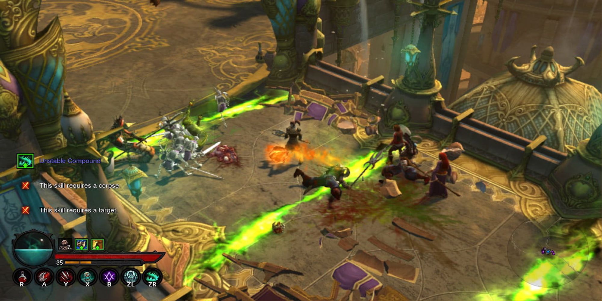 Fighting enemies in Diablo 3