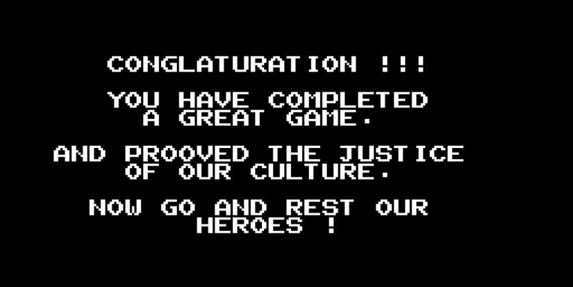 The ending screen to Ghostbusters