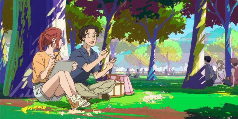 A scene featuring characters from Great Pretender