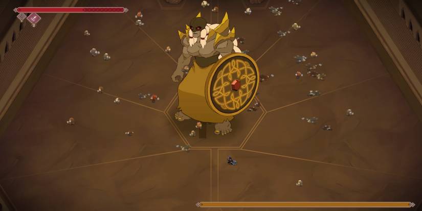 Fighting a boss in Jotun