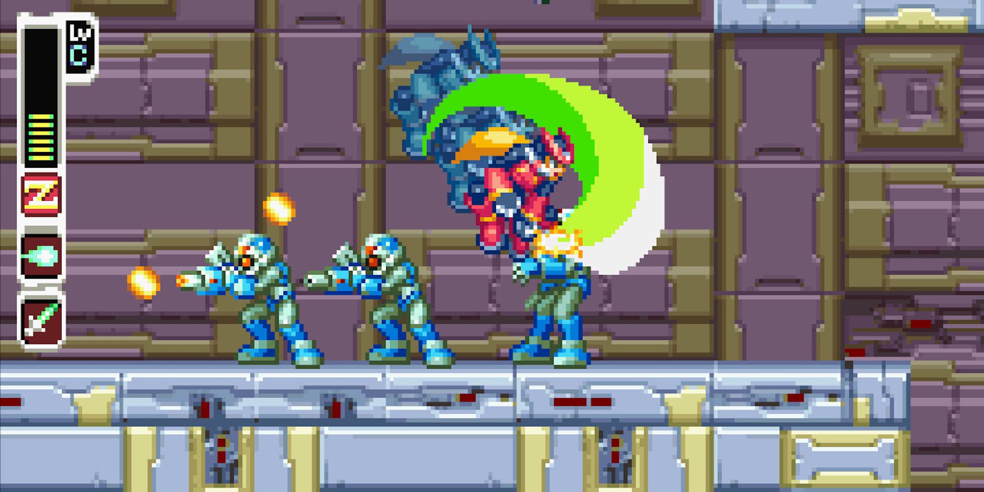 Борьба с врагами в Mega Man Zero