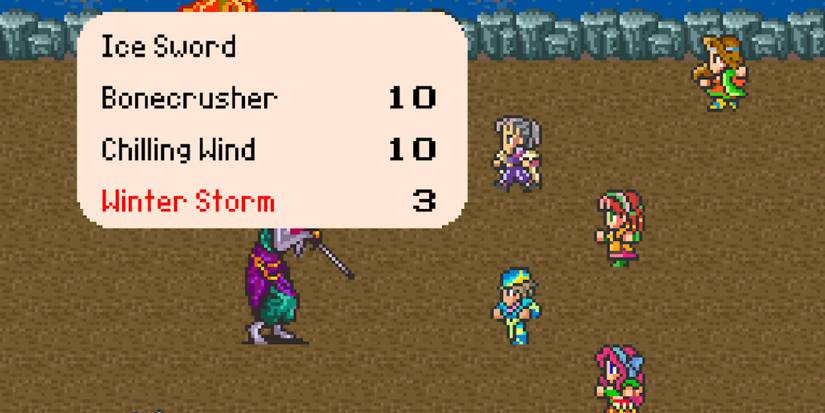 Fighting a battle in Romancing SaGa