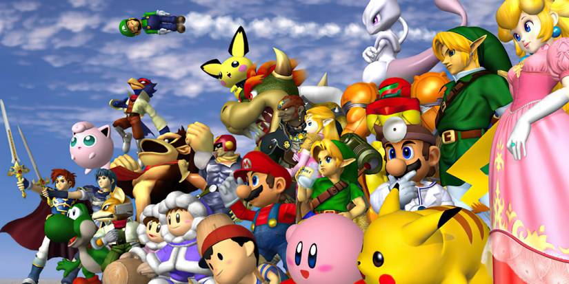 Promo art featuring characters from Super Smash Bros. Melee 