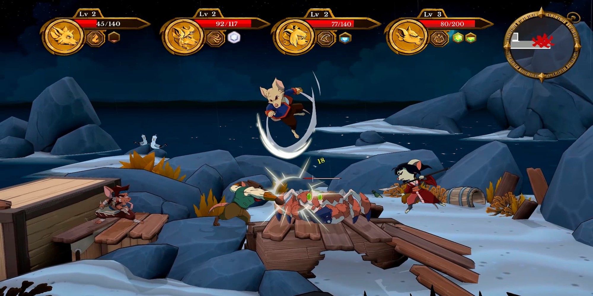 Fighting enemies in Curse Of The Sea Rats