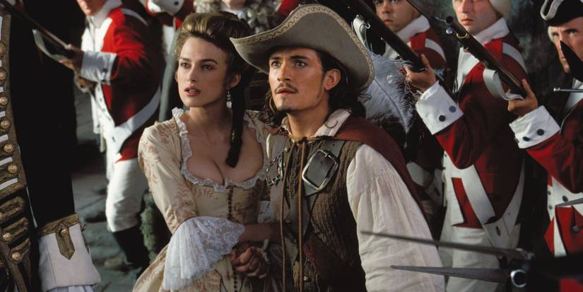 Will and Elizabeth together at the end of The Curse of the Black Pearl