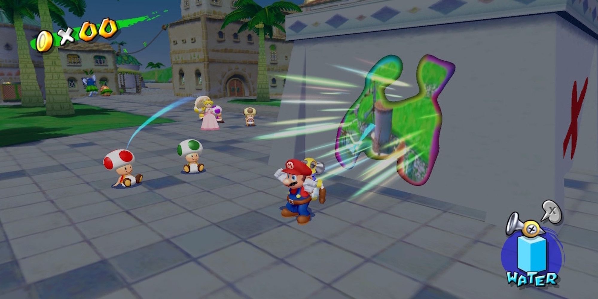 Исследуйте мир в Super Mario Sunshine