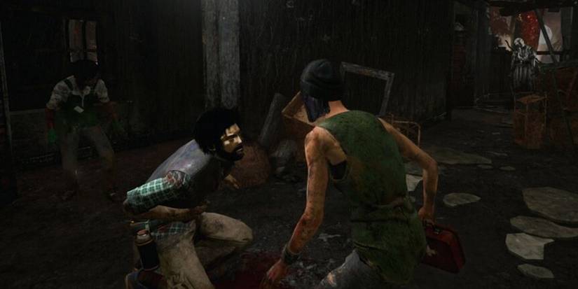 A Survivor interacting with another Survivor