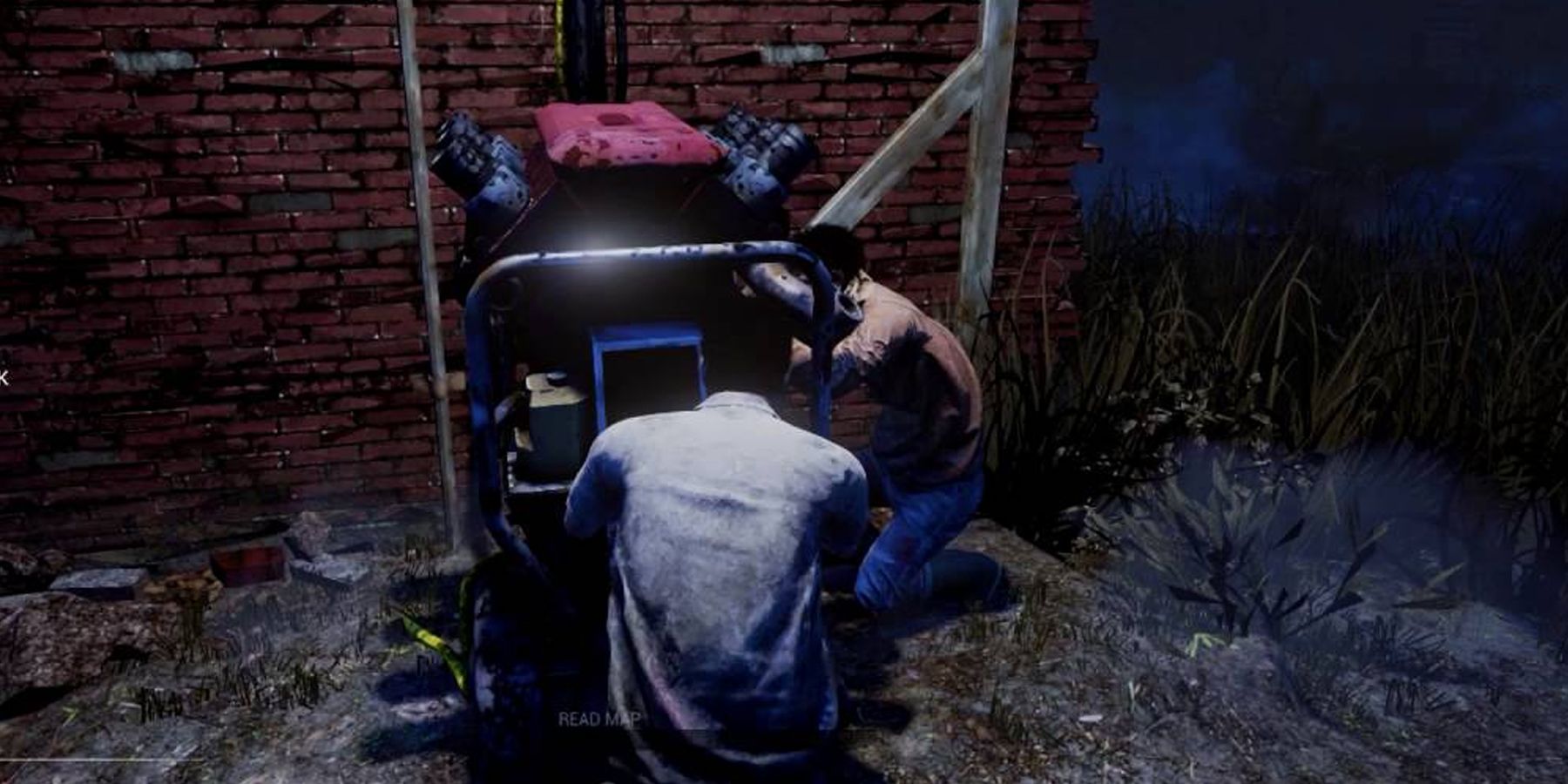 A Survivor repairing a Generator