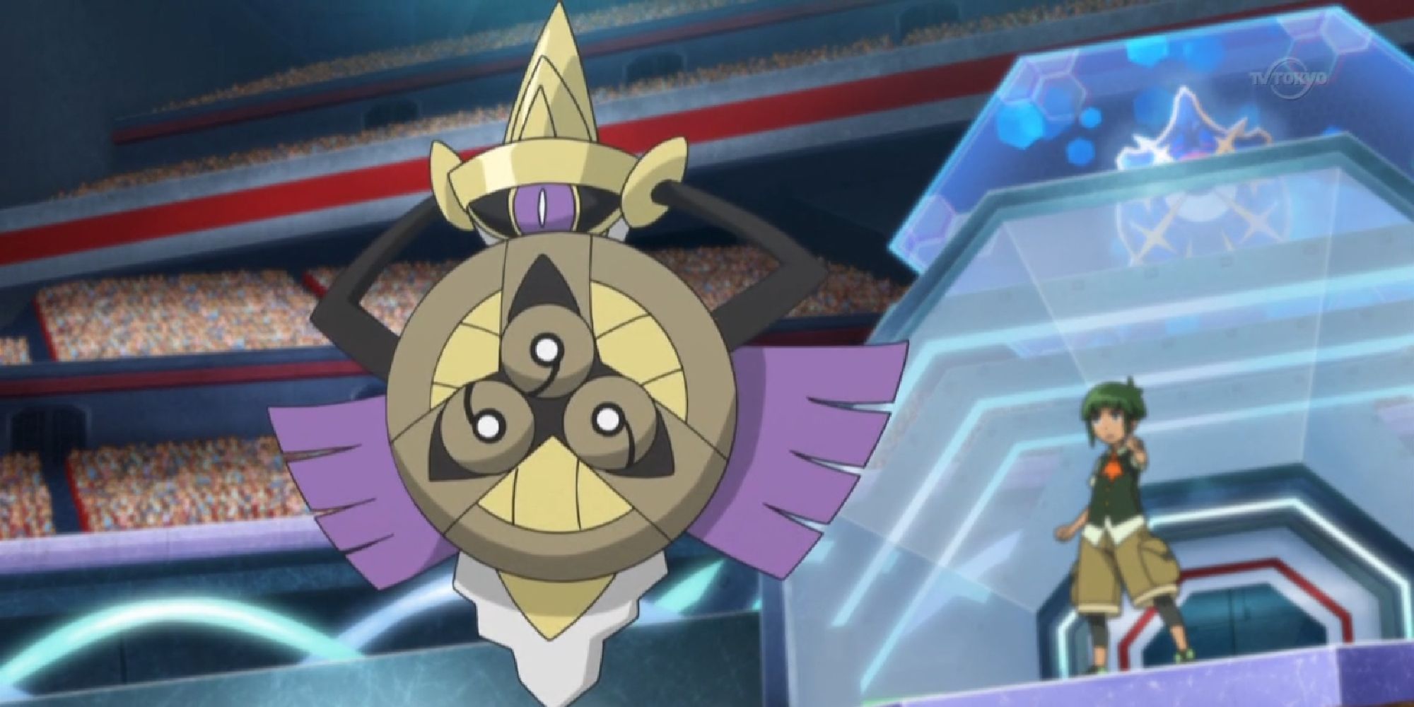 Sawyer's Aegislash being sent out to battle