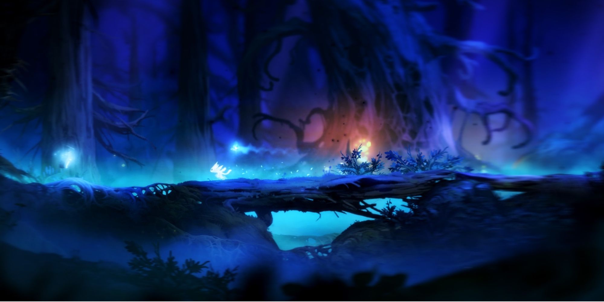 Aged Games Worth Playing in 2022 - Ori and the Blind Forest - Ori dashes across a tree trunk