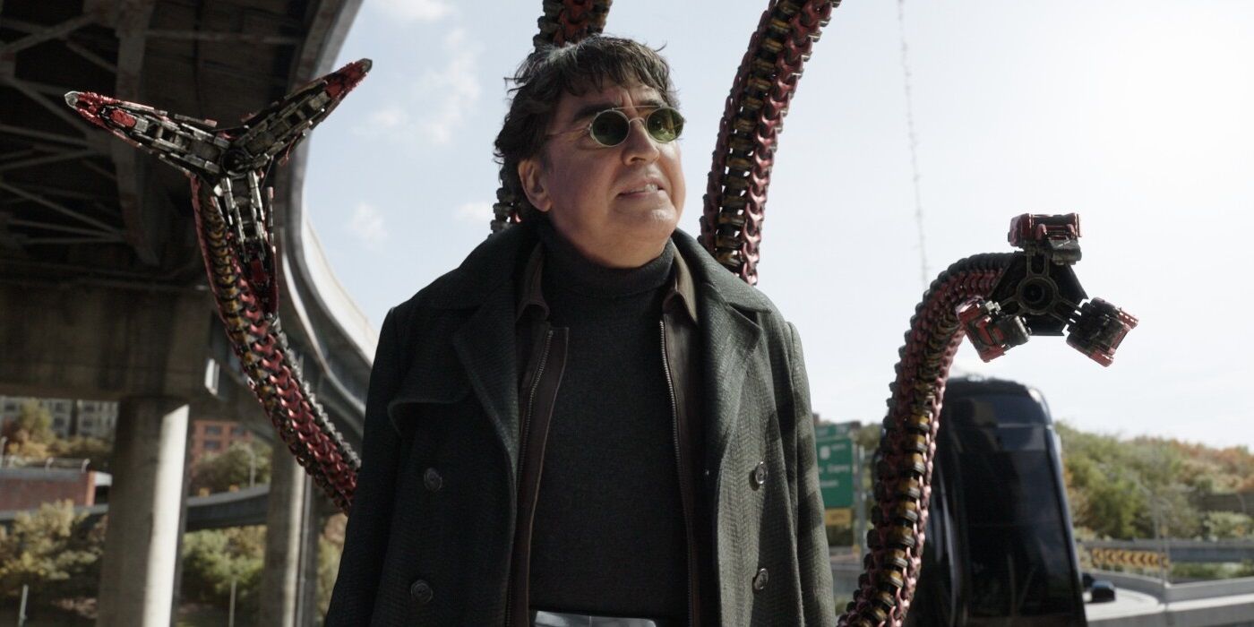 Alfred Molina as Doc Ock under a bridge in Spider-Man No Way Home