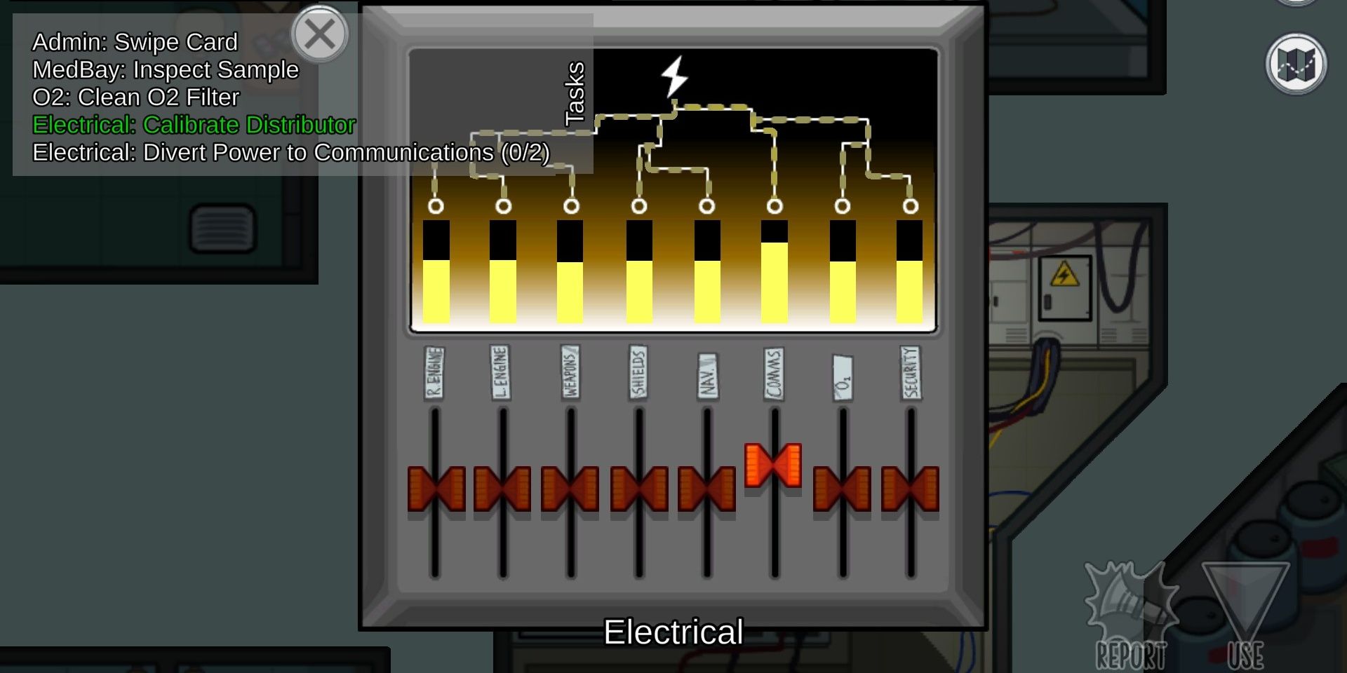 Among Us How To Complete The Tasks In The Electrical Room