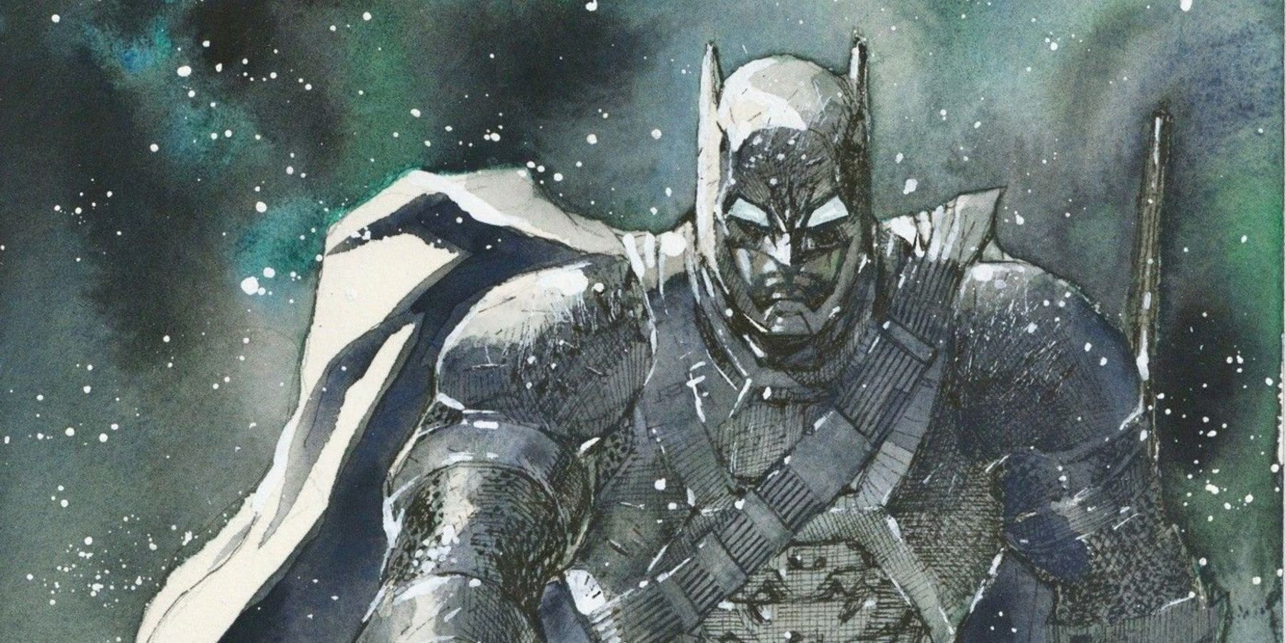 Armored Batman marching through the snow in Jim Lee tribute to The Dark Knight Returns