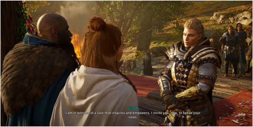 Assassin's Creed Valhalla Eivor Officiating The Wedding Between Gunnar And Brigid
