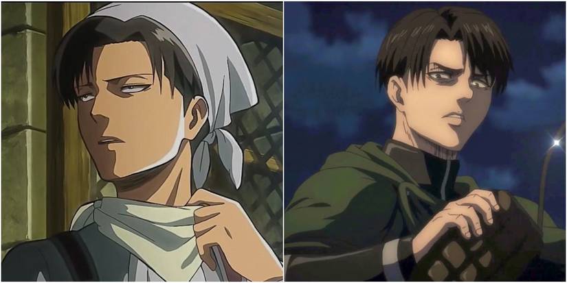 Attack On Titan: Collage Of Levi Ackerman Cleaning And Fighting