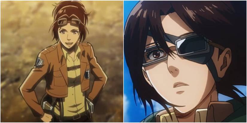 Attack On Titan: Collage of Hange Young and Older With Eyepatch