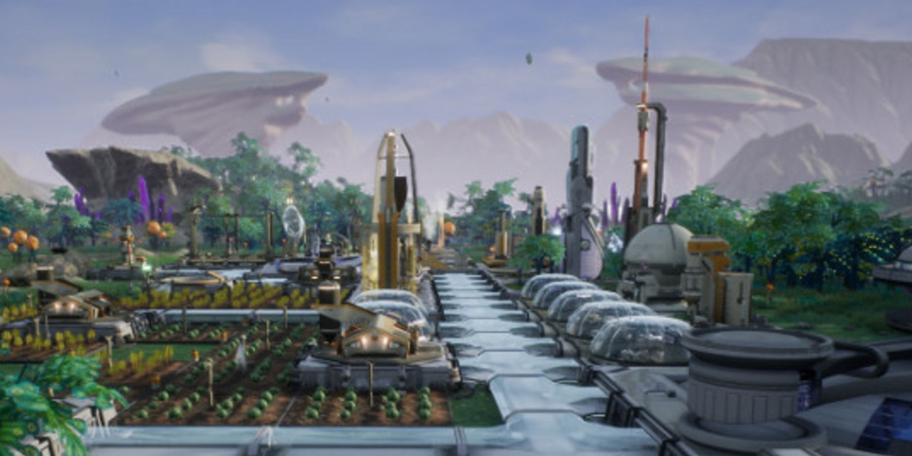 Farms growing produce in Aven Colony